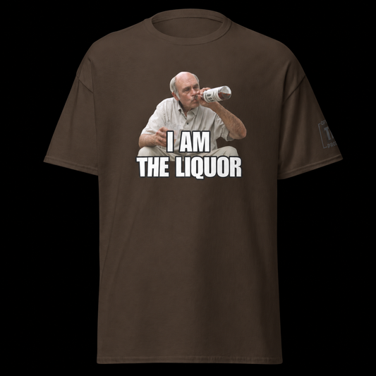 I AM THE LIQUOR GRAPHIC TEE on a black background