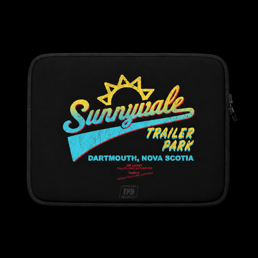 Sunnyvale Laptop Sleeve on a black background