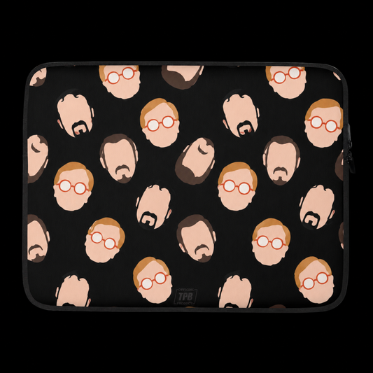 TPB Collage Laptop Sleeve on a black background