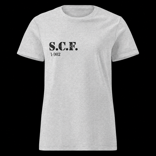 S.C.F. JAIL SHIRT (WOMENS) on a black background