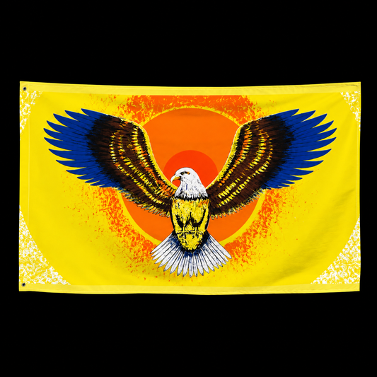ROC PILE EAGLE FLAG on a black background